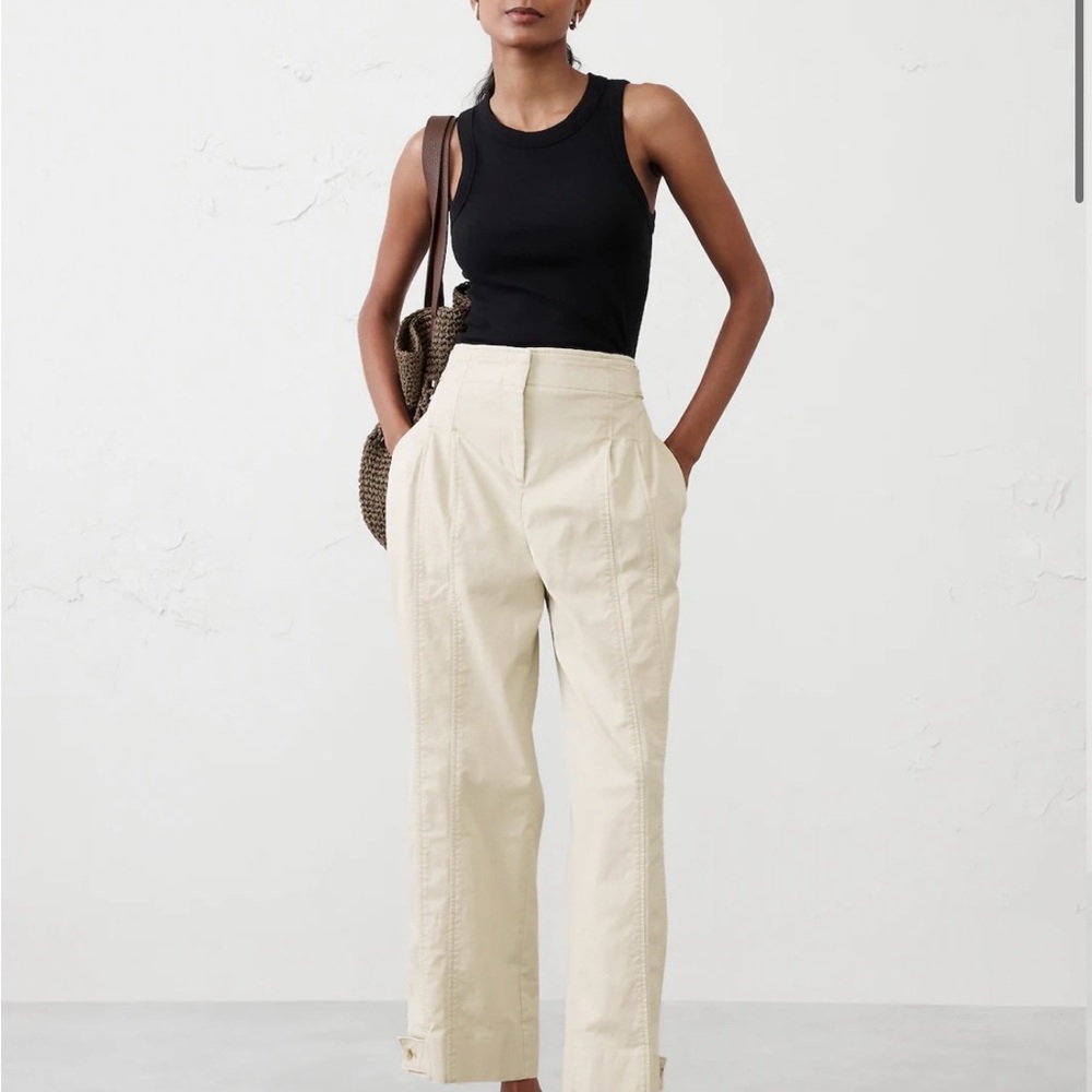 Banana Republic Cream High-Waisted Trousers